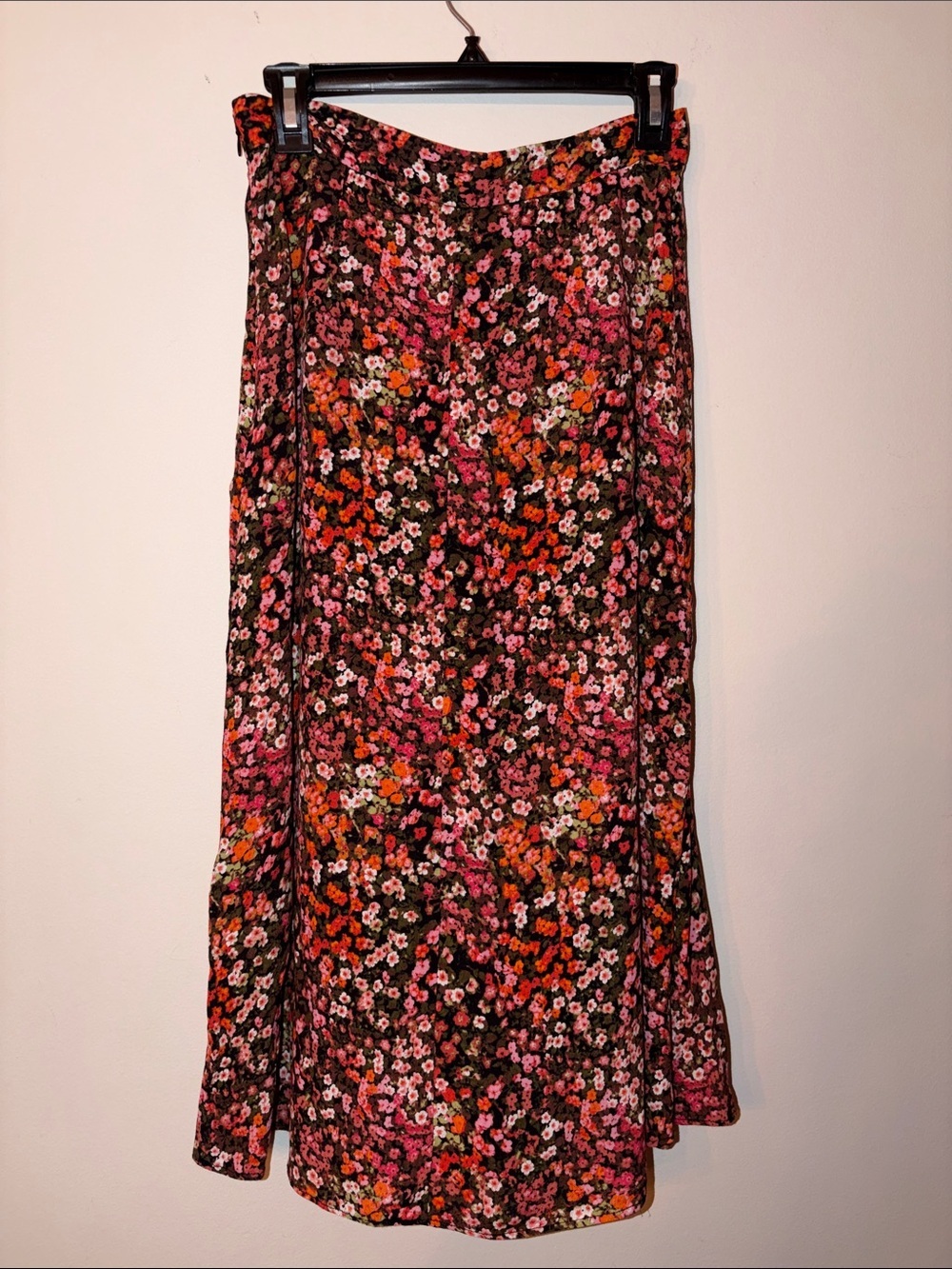 H&M Black Floral Maxi Skirt with Pink and Orange Blooms - Picture 4 of 4